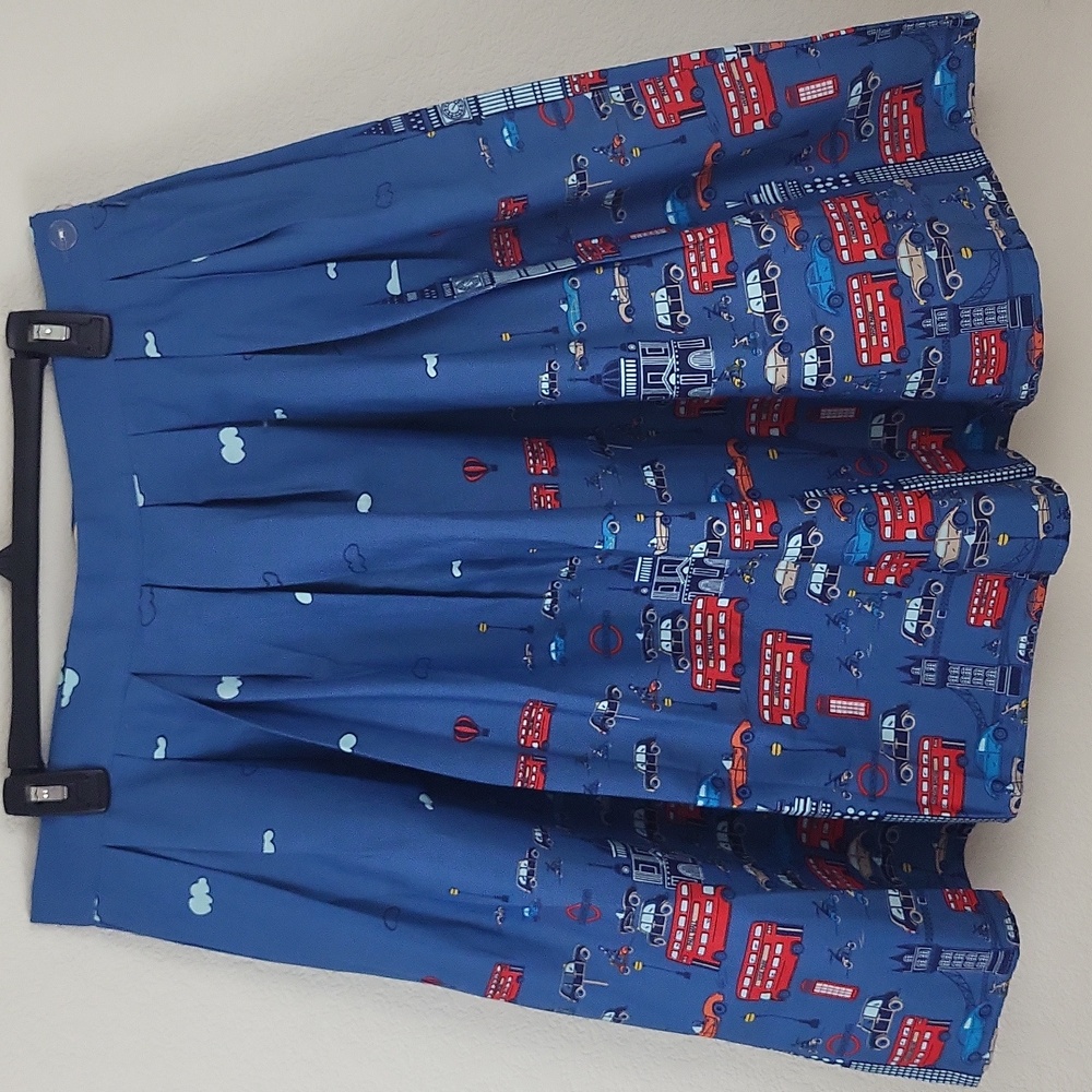 NWT Grace Karin Blue London Pleated Skirt Size XL - Picture 2 of 11
